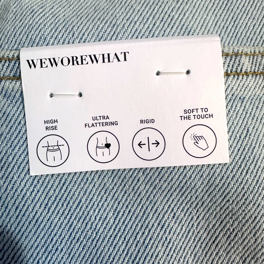 Weworewhat X REVOLVE Denim Highrise shorts super light size 27 NWT - Picture 7 of 9